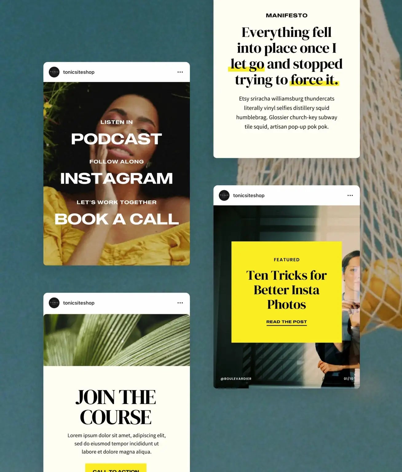 Boulevardier Social Media Canva Templates - Modern Market