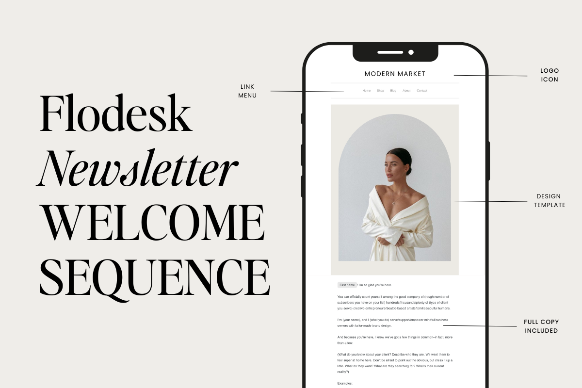 Email Welcome Sequence Flodesk Template - Modern Market
