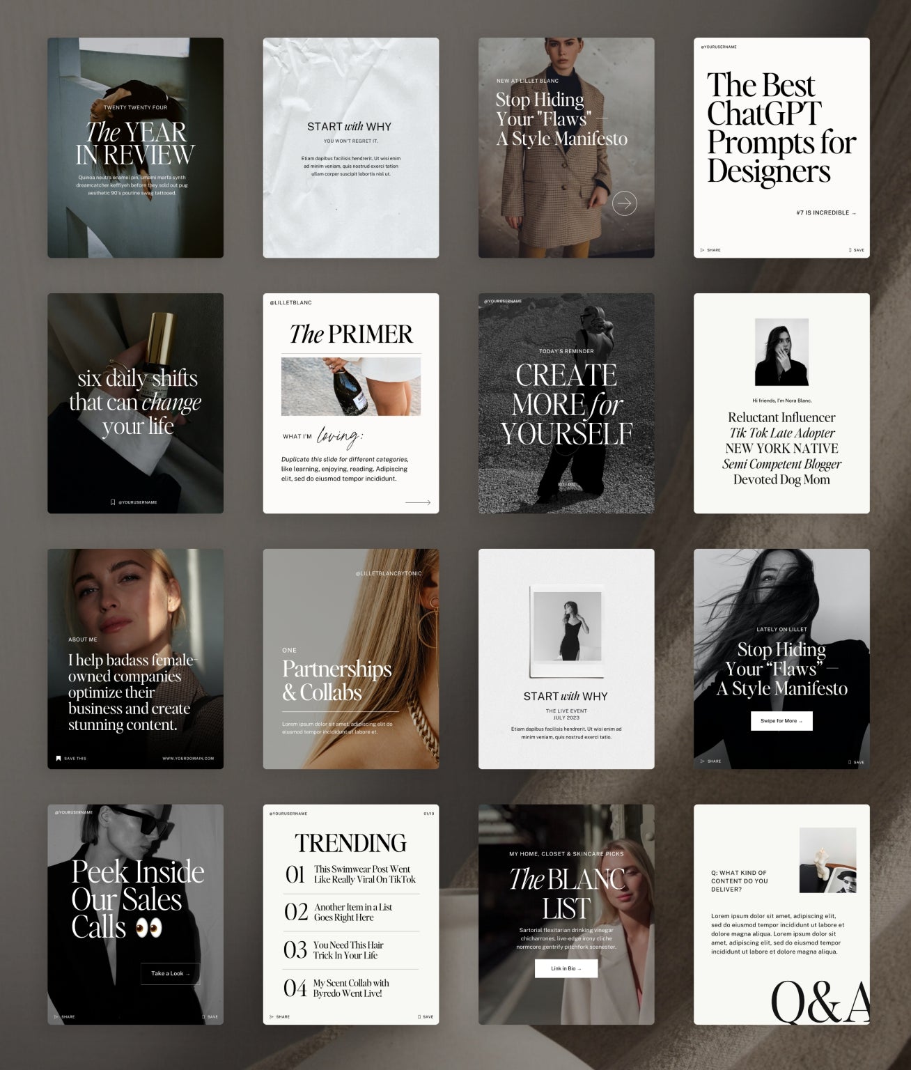 Lillet Blanc Social Media Canva Templates - Modern Market