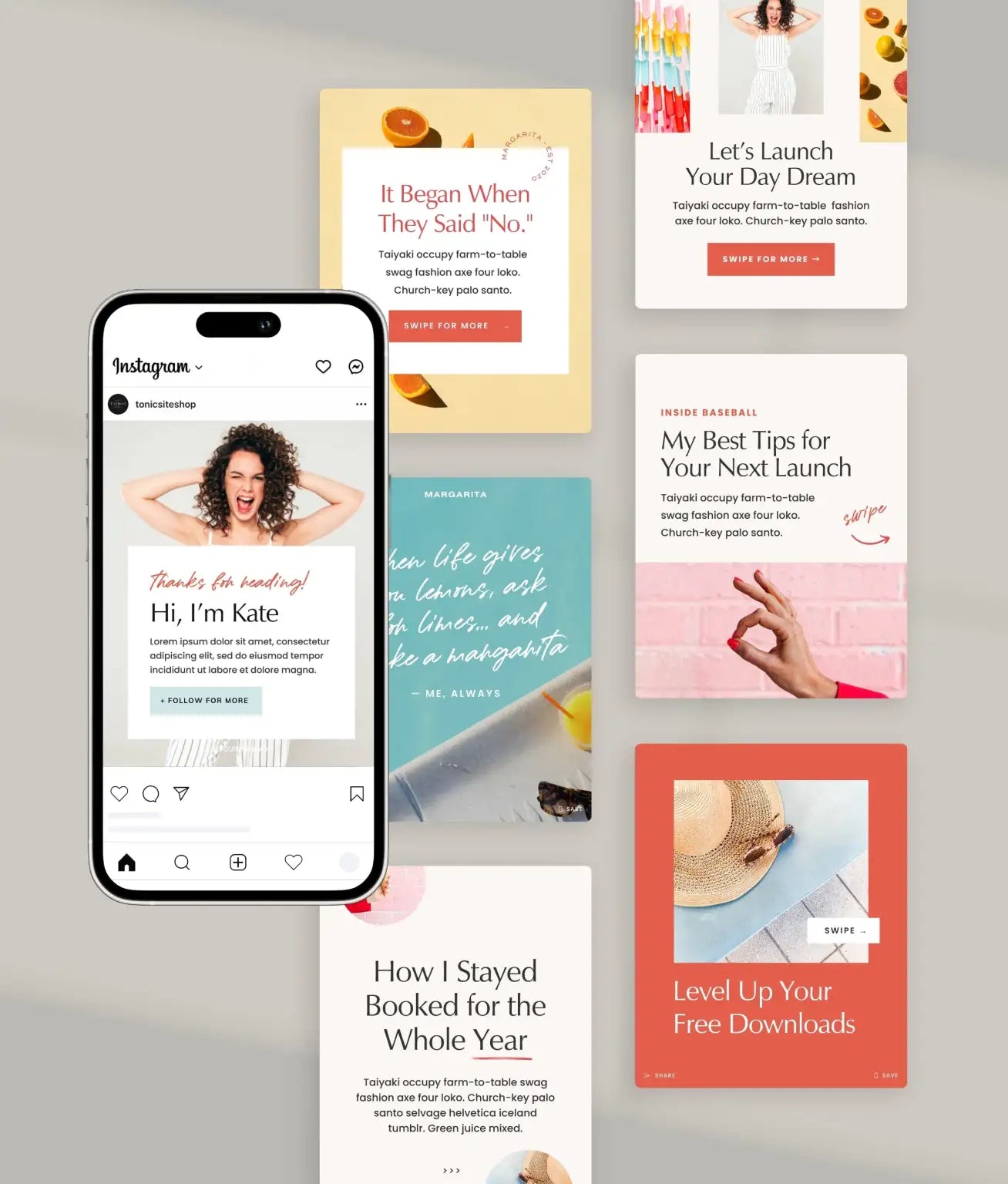 Margarita Social Media Canva Templates - Modern Market