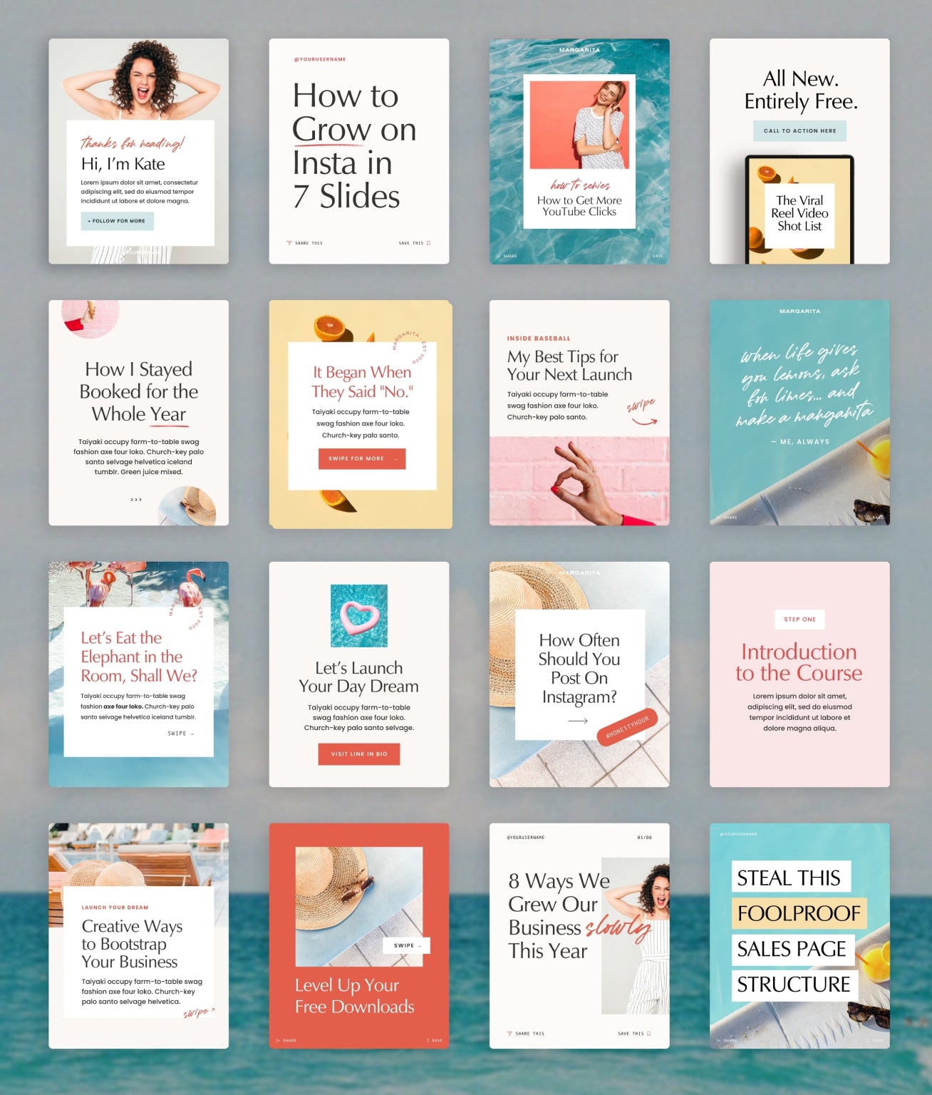 Margarita Social Media Canva Templates - Modern Market