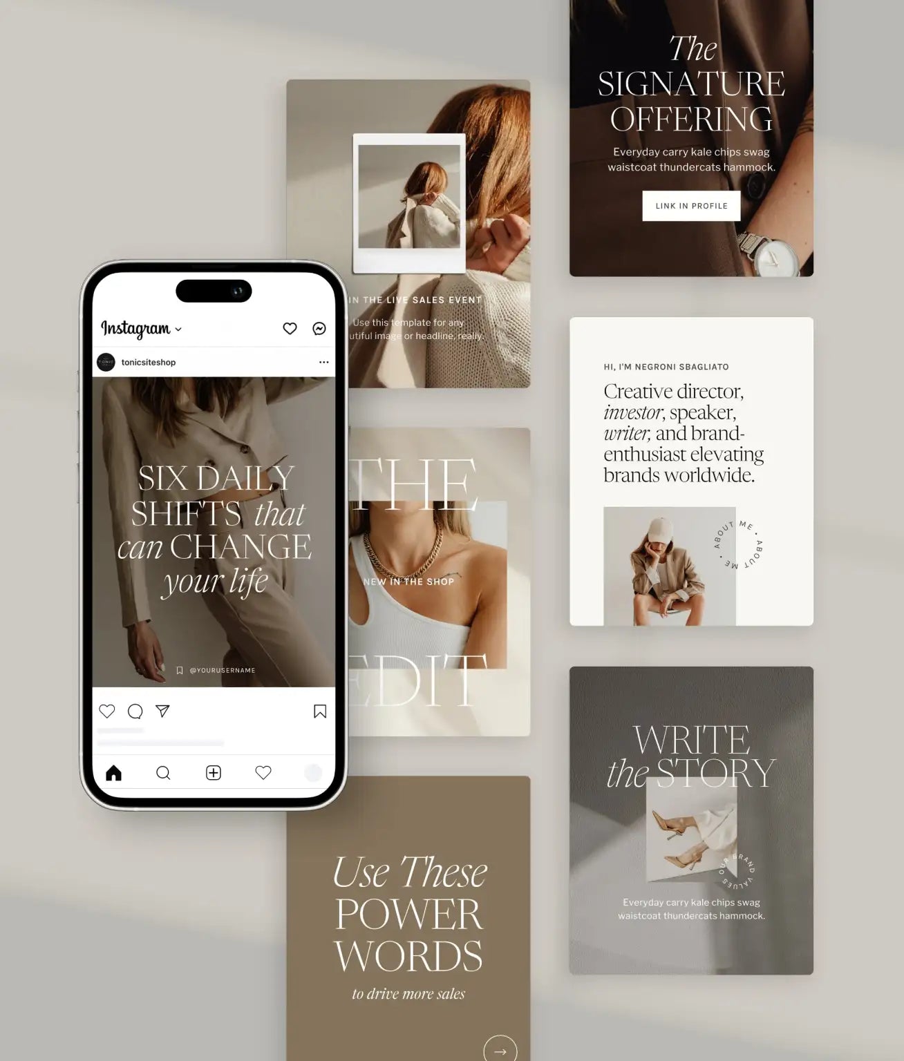 Negroni Social Media Canva Templates - Modern Market