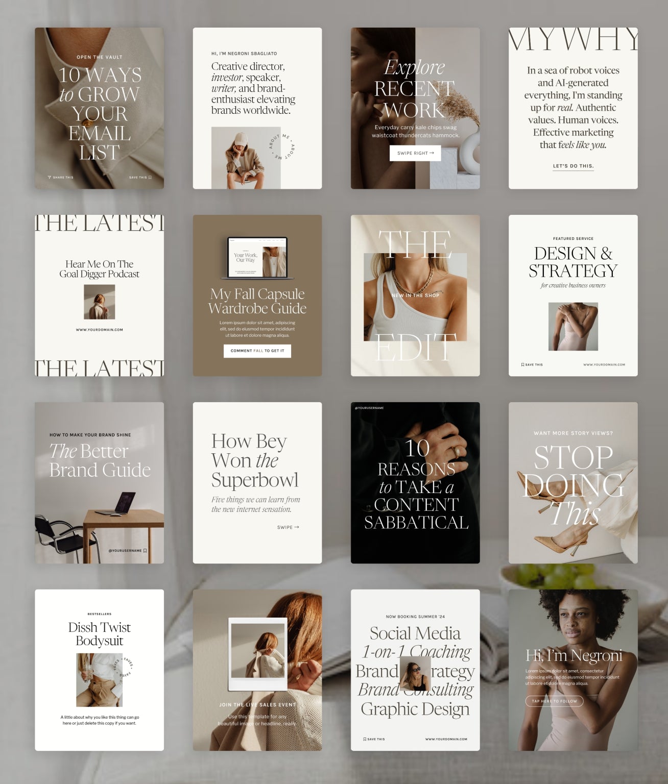 Negroni Social Media Canva Templates - Modern Market