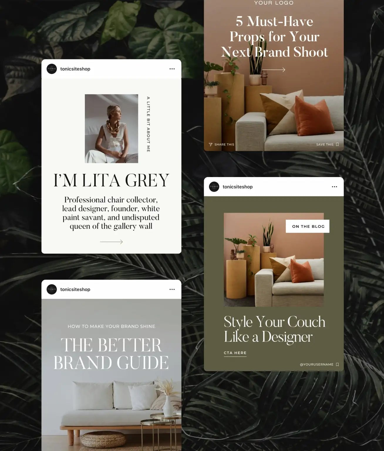 Lita Grey Social Media Canva Templates