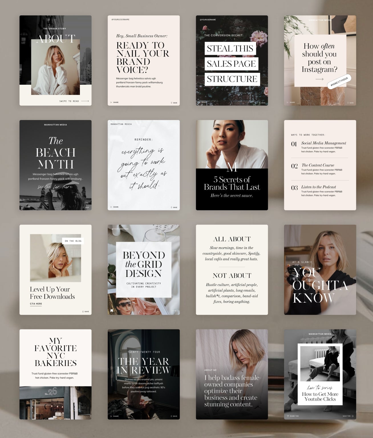 Manhattan Social Media Canva Templates